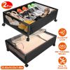 2Pcs Under Bed Storage Containers with 360° Rotatable Wheels Visible Dustproof Cover Under Bed Drawer with Clear Window Bedroom Storage Organizer