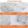 Foldable Rat Trap Cage Humane Live Rodent Trap Cage Galvanized Iron Mice Mouse Control Bait Catch with Detachable L Shaped Rod