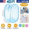 3Pcs Pop-Up Laundry Hampers Foldable Mesh Hamper Clothes Laundry Basket Bins w/ Handles for Storage Kids Room College Dorm Travel Use