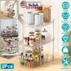 2 Packs 3 Tier Clear Bathroom Organizer with Drawers Dividers Pull-Out Pantry Organization Medicine Bins Slide-Out Storage Container Beauty Cabinet