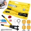 12 Ton Hydraulic Wire Crimper Professional Terminal Crimping Pliers Battery Cable Lug Crimping Tool Set W/ 12 Dies