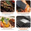 Stainless Steel BBQ Grill Tool Kit Grilling Utensil Accessories w/ Spatula Tongs Fork Knife
Brush Pepper Salt Shaker Bottle Grilled Skewers Corn Need