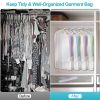 5 Pack 40In Garment Bag for Hanging Clothes Dustproof Waterproof Hanging Clothes Storage Bag Clear Transparent Suits Cover for Sweater Jacket Coat Dre