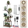 8 Tiered Plant Stand Indoor With Grow Lights S-shaped Lighted Plant Shelf 61.42in Plant Tower with 4 Lockable Wheels for Living Room Patio