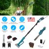 Pole Mini Hedge Trimmer & Grass Shear Electric Cordless Handheld Hedge Trimmer with 90° Rotatable Head Telescopic Extension Pole Gloves Goggles 2Pcs 2