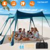 10x10FT Beach Canopy Tent Sun Shelter UPF50+ UV Protection Outdoor Beach Sun Shade with Sandbag Foldable Poles Carry Bag for Camping Trip Fishing Picn