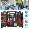 129Pcs Household Hand Tool Set Pro Hand Repair Maintenance Tool Kit w/ Hammer Wrench Set Screwdriver Set Pliers Tool Box