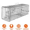 Humane Cat Trap Cage Catch Release Live Animal Rodent Cage Collapsible Galvanized Wire for Small Raccoons Beavers Groundhogs Foxes Armadillos