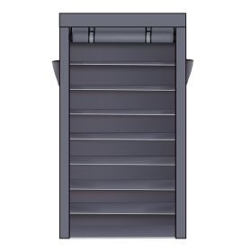 10 Tiers Shoe Rack with Dustproof Cover Closet Shoe Storage Cabinet Organizer