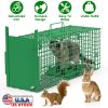 30in 1 Door Live Animal Cage Trap For Animals Under 5LBS Easy To Setup Humane Galvanized Iron Trap Cage For Small Cats Rabbits Squirrels Moles Chipmun