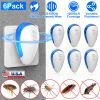 6 Pack Ultrasonic Pest Repeller Indoor Plug In Bug Repellent Mosquito Spider Ant Roaches Mice Control for Bedroom Garage Warehouse Office