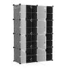 8-Tier 2-Row Shoe Rack Organizer Stackable Free Standing Shoe Storage Shelf Plastic Shoe Cabinet Tower with Transparent Doors for Heels Boots Slippers