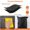 4FT Firewood Log Rack Cover Rectangular Wood Rack Cover 420D Oxford Fabric Waterproof Windproof UV Resistant Tear-resistant 48x24x42in Black