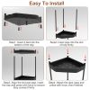 4 Tier Corner Shower Caddy Floor Standing Corner Shelf Carbon Steel Bathroom Storage Rack Organizer Stand with 4 Hooks for Bathroom Bathtub