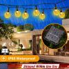 Globe String Solar Lights 30 Ball LED Fairy Solar Lamps 8 Lighting Modes IP65 Waterproof Decorative Lights w/ Stake Garden Lawn Flower Trees Patio Gar