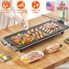 1500W Electric Barbecue Grill Hot Plate Cooking BBQ Griddle Non-Stick Table Top Grill Griddle for Indoor Outdoor Camping Picnic