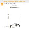 15kg/33lbs Garment Racks 3.12ft-4.80ft Height Adjustable Clothes Stand Foldable Clothes Hanger w/ Wheels Storage Shelf For Dormitory Home