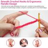 22Pcs Multi-Color Crochet Hook Needles Aluminum Handle Sewing Kit DIY Hand Knitting Craft Art Tools Weave Yarn Set 0.6mm-6.5mm w/ Storage Case
