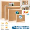Notice Cork Board Double Sided Bulletin Board w/ Wood Frame Pushpin Hangers Hemp Rope for School Home Office Shop