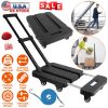 Folding Hand Truck Collapsible 165LBS Heavy Duty Luggage Cart Foldable Utility Dolly Platform Cart with 3-Length Telescopic Handle 6 Wheels 1 Elastic