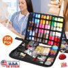206Pcs Travel Sewing Kit DIY Sewing Supplies Needles Thread Stitching Kit with Scissors Thimble Tape Measure for Adults Kids Beginners Travelers