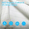 Queen Size Grounding Sheet 95% Organic Cotton 5% Silver Fiber Fitted Grounded Sheet With 15FT Grounding Cord For Improve Sleep Therapy Wellness Benefi