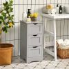Modern Farmhouse 3-Drawer Bathroom Linen Floor Cabinet in Grey Wood FInish