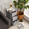 Modern Farmhouse 3-Drawer Bathroom Linen Floor Cabinet in Grey Wood FInish