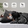 King size Pre-Washed Pleated Microfiber Comforter Set in Black