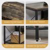 Industrial Farmhouse Metal Wood TV Stand with Media Storage Shelves