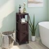 Modern Farmhouse 2-Drawer Bathroom Floor Cabinet with Shelf in Brown Wood Finish