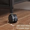 Metal Wood Printer Stand Side Table File Cabinet with Fabric Drawer on Wheels