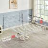 Full size White Metal Platform Bed Frame with Headboard and Footboard