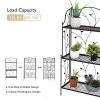 Indoor/Outdoor 3-Tier Black Metal Bookcase Plant Stand Shelving Unit
