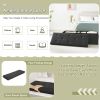Black Linen Upholstered Bedroom Living Room Entryway Storage Bench Ottoman