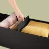 Black Linen Upholstered Bedroom Living Room Entryway Storage Bench Ottoman