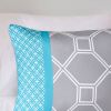 King / California King 5-Piece Teal Blue Grey White Geometric Comforter Set