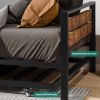 Twin size Modern Heavy Duty Metal Wood Daybed with Trundle Bed Frame