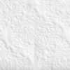 Queen Size Cotton 3-Piece Quilt Set in White with Quilted Damask Pattern
