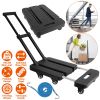 Folding Hand Truck Collapsible 165LBS Heavy Duty Luggage Cart Foldable Utility Dolly Platform Cart with 3-Length Telescopic Handle 6 Wheels 1 Elastic