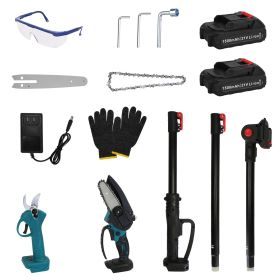 4 in 1 Cordless Pruning Shear and Electric Chainsaw With Max 5.5FT Extension Poles 4”/6” Pole Saw SK5 Blade Brushless Pruning Shear With 2Pcs 2.0Ah Ba