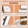 1000W Portable Handheld Clothes Steamer with Brush Foldable Travel Electric Steamer for Garments Clothing Wrinkles Remover 30S Heat Up 120ML Water Tan