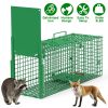 30in 1 Door Live Animal Cage Trap For Animals Under 5LBS Easy To Setup Humane Galvanized Iron Trap Cage For Small Cats Rabbits Squirrels Moles Chipmun