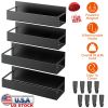 4Pcs Spice Rack Strong Magnetic Seasoning Storage Shelf with 8 Removable Hooks for Refrigerator Microwave Spice Storage Holder