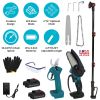 4 in 1 Cordless Pruning Shear and Electric Chainsaw With Max 5.5FT Extension Poles 4”/6” Pole Saw SK5 Blade Brushless Pruning Shear With 2Pcs 2.0Ah Ba