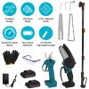 4 in 1 Cordless Pruning Shear and Electric Chainsaw With Max 5.5FT Extension Poles 4”/6” Pole Saw SK5 Blade Brushless Pruning Shear With 2Pcs 2.0Ah Ba