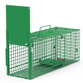 30in 1 Door Live Animal Cage Trap For Animals Under 5LBS Easy To Setup Humane Galvanized Iron Trap Cage For Small Cats Rabbits Squirrels Moles Chipmun