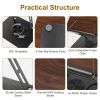 Book Stand for Reading Foldable Wood Book Holder Reading Rack Paper Stand with Adjustable Height 360° Rotatable Base Dual Paper Clips for Book Sheet M