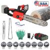 12Inch Electric Cordless Chainsaw With 2Pcs 21V 3.0Ah Battery and Charger Brushless Battery Operated Handheld Chainsaw With Auto Oiler Safety Switch F