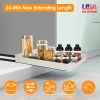 Pull Out Cabinet Organizer Stick On Drawer Carbon Steel Pull Out Shelf Slide Out Pantry Organizer for Kitchen Bathroom Living Room 11.93"Wx16.61"Dx2.2
